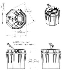 Liberty Pumps 405 Drain Pump 1/2 HP 115V 10' Cord 2 in Discharge