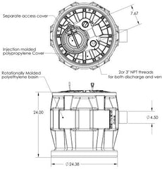 Liberty Pumps P382LE51 1/2 HP Sewage System 24 x 24 Basin