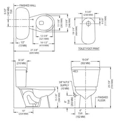 Mansfield Plumbing 131-160-WHITE 1.6 GPF Toilet 10 Rough-In