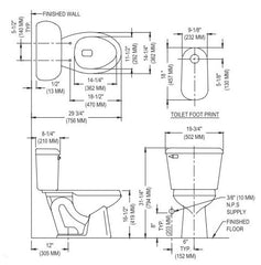 Mansfield Plumbing 173RH-WHITE Toilet Tank with Cover 1.6 GPF Replacement MPN