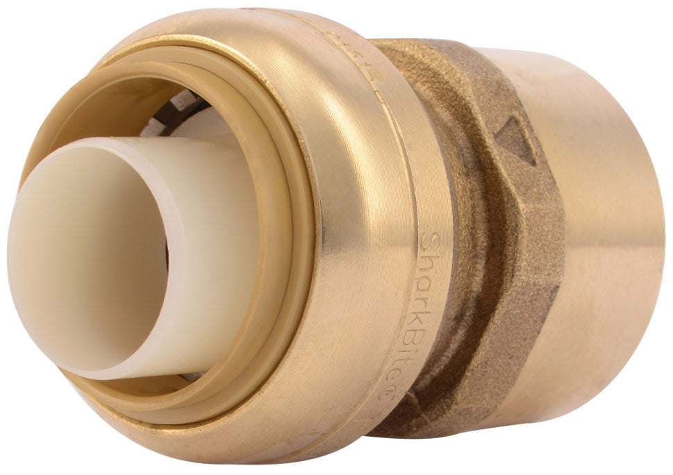 Sharkbite U094LF 1 x 1 Push-Fit x FPT 200 PSI Lead-Free Natural DZR Brass Straight Connector