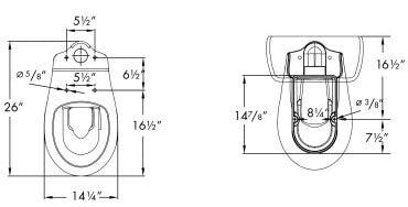 SFA 087 9-3/4 x 16-3/4, 7-1/2 Rough-In, 1.28 GPF, White, Vitreous China, Floor Mount, Elongated, Toilet Bowl