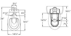 SFA 087 9-3/4 x 16-3/4, 7-1/2 Rough-In, 1.28 GPF, White, Vitreous China, Floor Mount, Elongated, Toilet Bowl