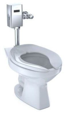 Toto CT705UN#01 TOTO Elongated Floor-Mounted Flushometer Toilet Bowl with Top Spud Cotton White