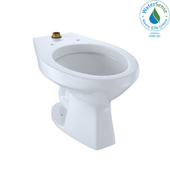 Toto CT705UN#01 TOTO Elongated Floor-Mounted Flushometer Toilet Bowl with Top Spud Cotton White