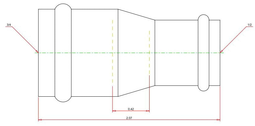 Viega 78147 ProPress 3/4 x 1/2 in. Copper Reducer