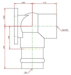 Viega 79195 ProPress x FPT 90 Degree Drop Ear Elbow 3/4 x 3/4