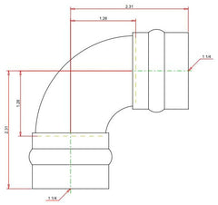 Viega 77032 ProPress 90 Degree Elbow 200 PSI 1-1/4 inch x 1-1/4 inch