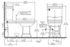 American Standard 2817.128.222 Two-Piece Toilet 1.28 GPF 12 Rough-In Linen