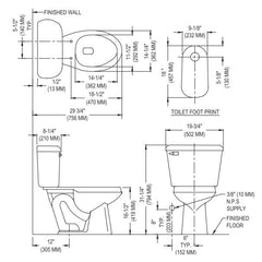 Mansfield Plumbing 137-160-BISCUIT Toilet 1.6 GPF 12 Rough-In