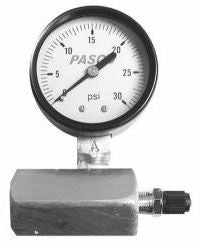 Pasco 1427 3/4 FPT, 2 Dial, 0 to 30 PSI, Air Test Gauge