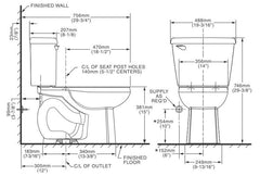 American Standard 3251C.101.222 15 H 12 Rough-In 1.6 GPF Linen Toilet Bowl