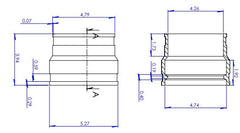 Fernco 1070-44 4 x 4, Elastomeric PVC-DWV, ADS and Hancor Corrugated, Polyethylene to Plastic/Cast Iron, Coupling