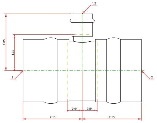 Viega 15538 ProPress 2 x 2 x 1/2 Copper Tee, Press x Press x Press