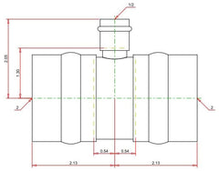 Viega 15538 ProPress 2 x 2 x 1/2 Copper Tee, Press x Press x Press