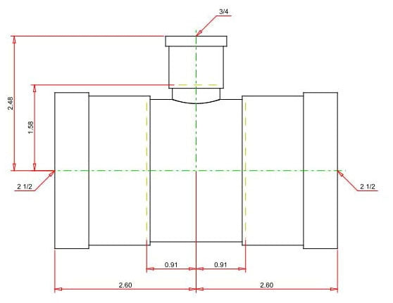 Viega 22298 ProPress XL-C 200 PSI (2-1/2 x 2-1/2 x 3/4) Replacement MPN