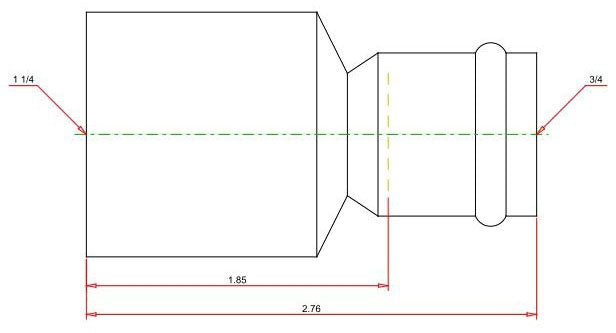 Viega 78092 1-1/4 x 3/4, FTG x ProPress, 200 PSI