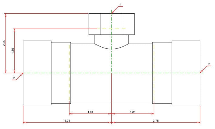 Viega 25466 MegaPressG 2 x 2 x 1 Tee Press x Female Pipe Thread