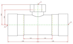 Viega 25466 MegaPressG 2 x 2 x 1 Tee Press x Female Pipe Thread