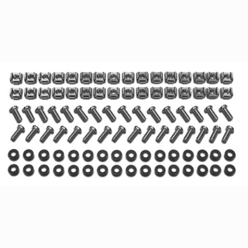 APC AR8100 M6 Hardware Kit, 32-Sets of M6 Caged Nuts and Nylon Washers and Slot/Philips Screws