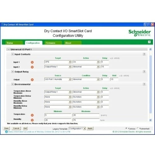 APC AP9613 Dry Contact I/O SmartSlot Card