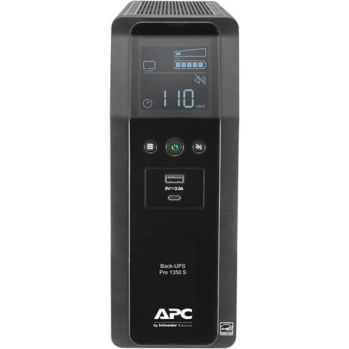 APC BR1350MS Back-UPS PRO BR 1350VA SineWave 10-Outlets 2-USB Charging Ports