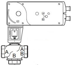 Schneider Electric VS-7313-593-4-09 Globe Valve Assembly 1-1/4 Inch 3-Way Mixing