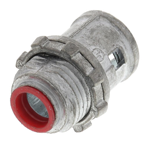 Arlington 38A Straight Cable Connector With Insulated Throat, Locknut, 3/8 in Trade, 1/2 in Knockout, 0.45 to 0.612 in Cable Openings