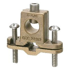 Arlington 718DB Bare Wire Ground Clamp With Box Style Lug, Stainless Steel Screw, 8 to 4/0 AWG Conductor, Bronze/Steel