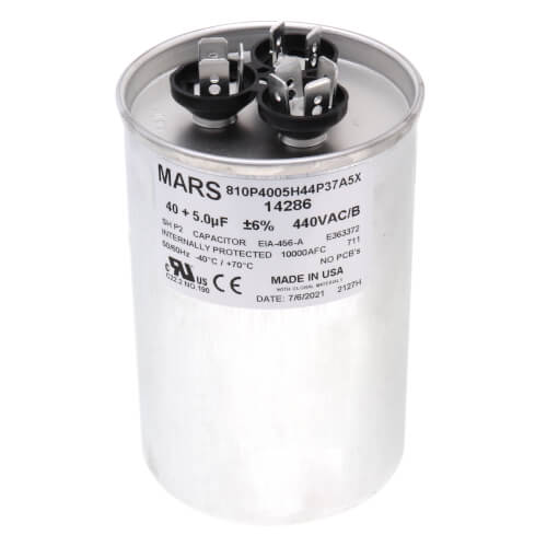 MARS 14286 40/5 MFD Round Run Capacitor 440/370V