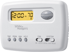 White-Rodgers 1F78-151 70 Series 1-Stage Thermostat, Programmable Thermostat, 45 to 90 deg F Control, 5+2 Days Programs per Week, RC, RH, W, Y, O/B, G Terminal