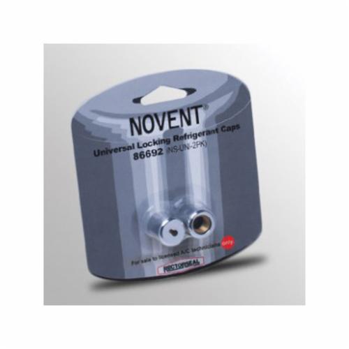 Novent 86692 Universal Locking Refrigerant Cap, 1/4 in Thread, Silver, Import