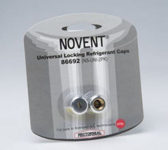 Novent 86692 Universal Locking Refrigerant Cap, 1/4 in Thread, Silver, Import