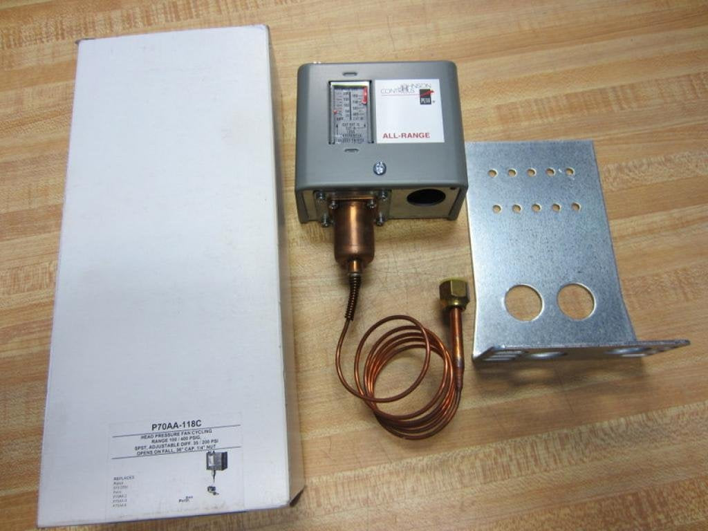 Johnson Controls P70AA-118C Pressure Control SPST Close High/Open Low 100-400 Pounds per Square Inch