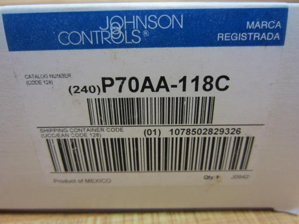 Johnson Controls P70AA-118C Pressure Control SPST Close High/Open Low 100-400 Pounds per Square Inch