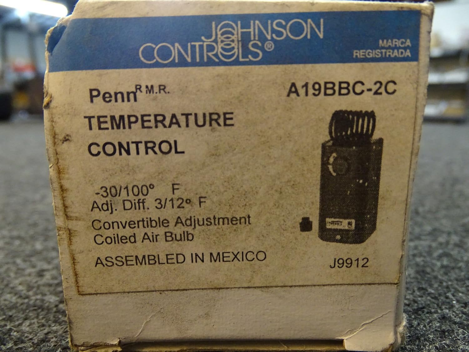 Johnson Controls A19BBC-2C Thermostat Coiled Bulb 20-80 Degrees Fahrenheit