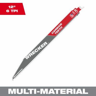 MILWAUKEE Milwaukee 48-00-5243 Carbide Wrecker Sawzall Blade 12in 6TPI