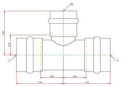 Viega 77437 ProPress 1 x 1 x 3/4 Copper Tee, Press x Press x Press