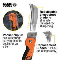 Klein Tools 44218 Cable Skinning Utility Knife w/Replaceable Blade