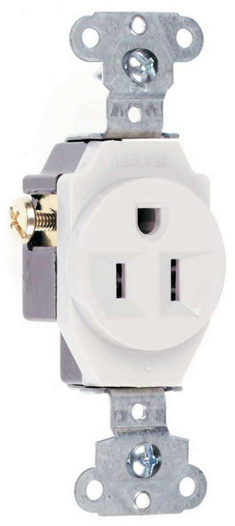 Pass & Seymour 5251W Receptacle Bl Str 125VAC 15A 2 3 WHT