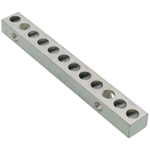 Siemens ECGB10 Ground Bar Kit, 12.9 In L, 10 To 4 AWG Aluminum/Copper Conductor, 10 Terminals, For Use With Legacy Load Center