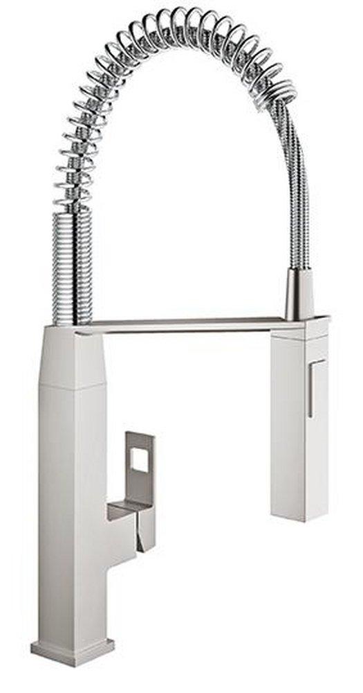 GROHE 31401DC0 Eurocube Single Handle Pull Down Kitchen Faucet in SuperSteel Infinity