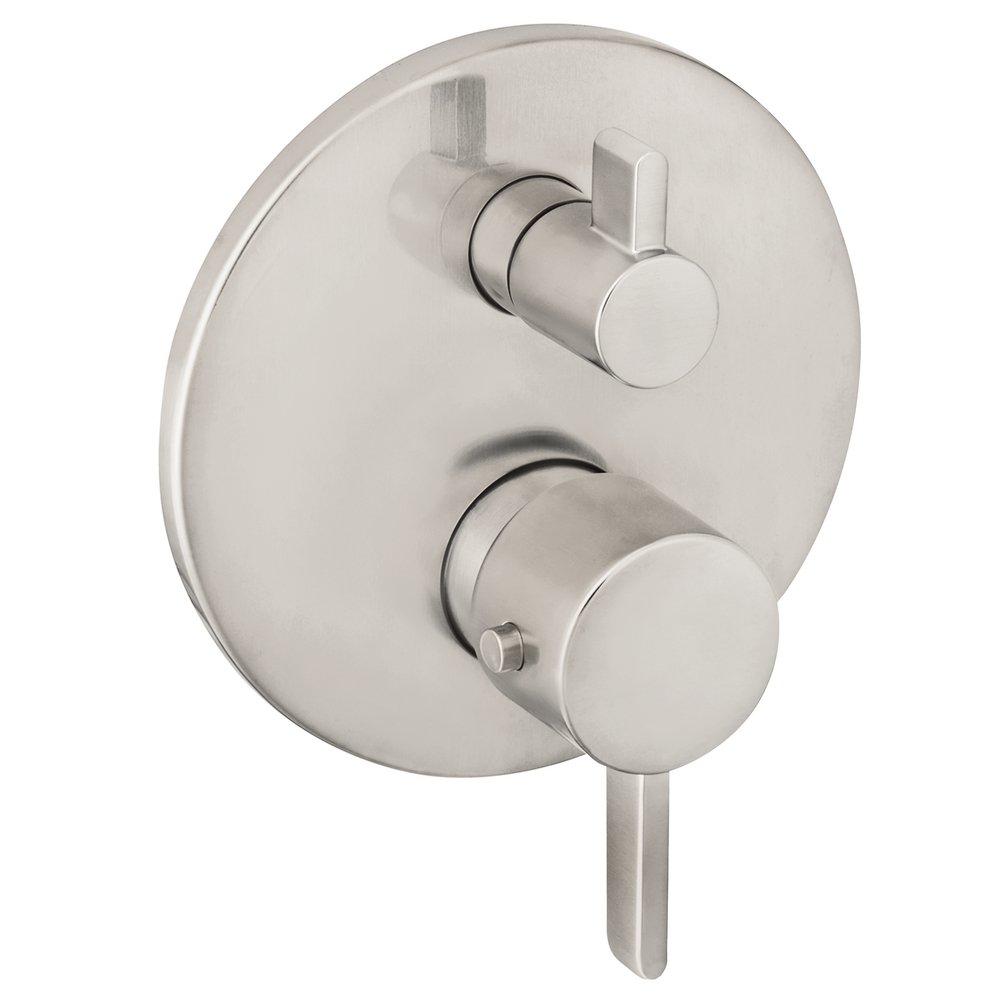 Hansgrohe 04230820 S Two Handle Thermostatic Valve Trim with Volume Control in Brushed Nickel