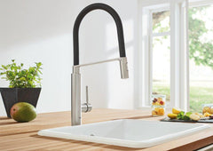 GROHE 31492DC0 Concetto Professional Single Handle Pull Out Kitchen Faucet in SuperSteel Infinity