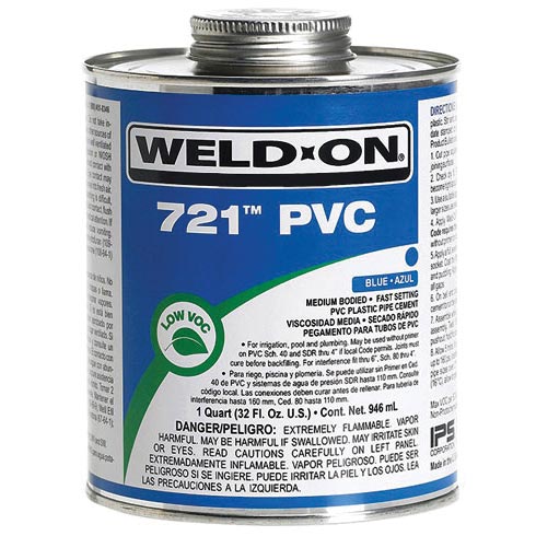 IPS Corporation 10162 Weld-On 721 Low VOC Medium Bodied Fast Setting High Strength Solvent Cement 1 Pt Metal Can