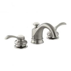 KOHLER 087206536779 Fairfax Widespread Bathroom Sink Faucet with Lever Handles (Brushed Nickel)