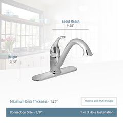 Moen 710092 Camerist Chrome One-Handle Kitchen Faucet