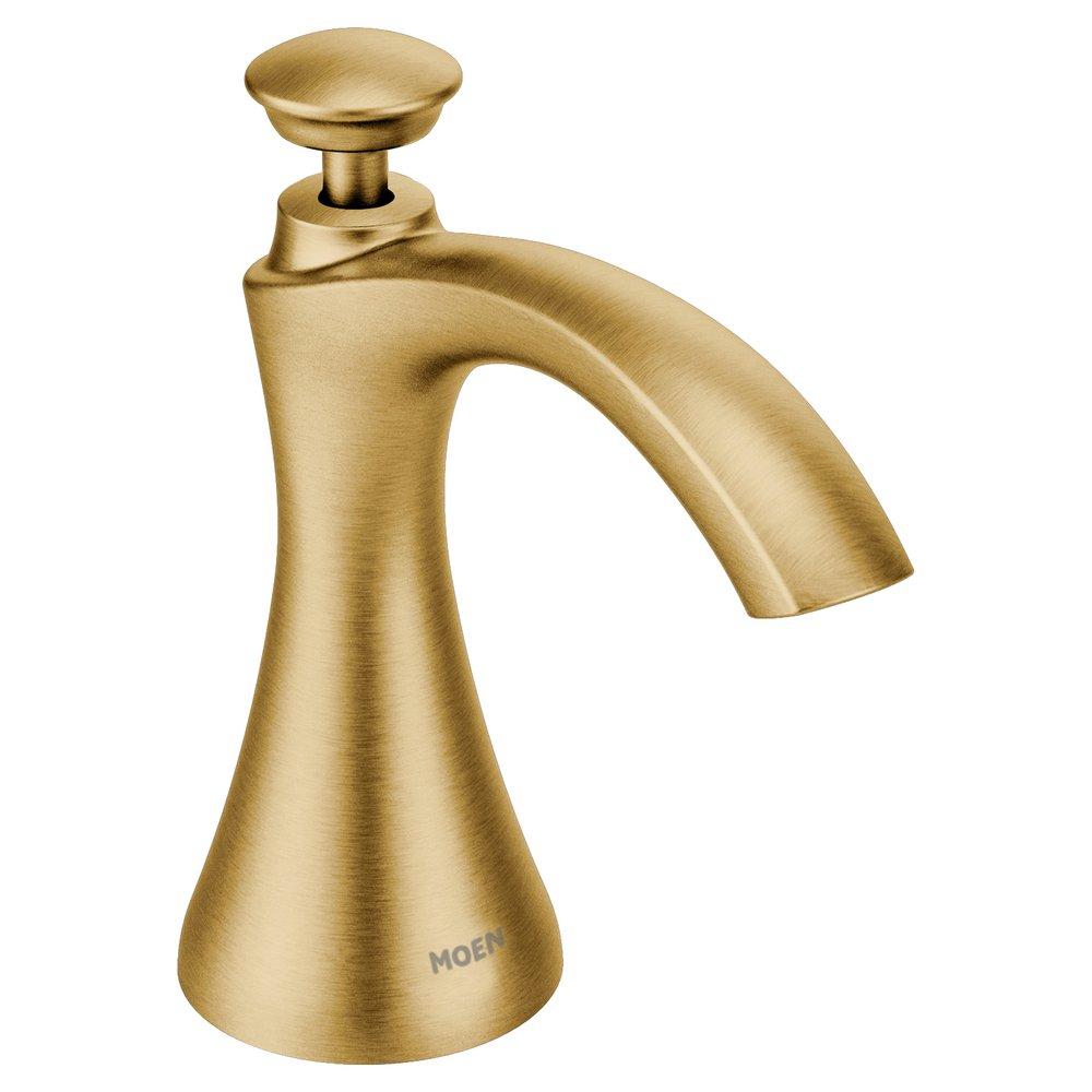 Moen S3946BG Transitional 18 oz. Deck Mount Soap Dispenser in Brushed Gold