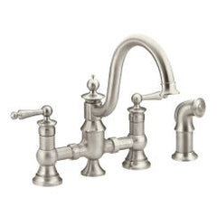 Moen S713SRS Spot Resist Stainless Two-Handle Kitchen Faucet