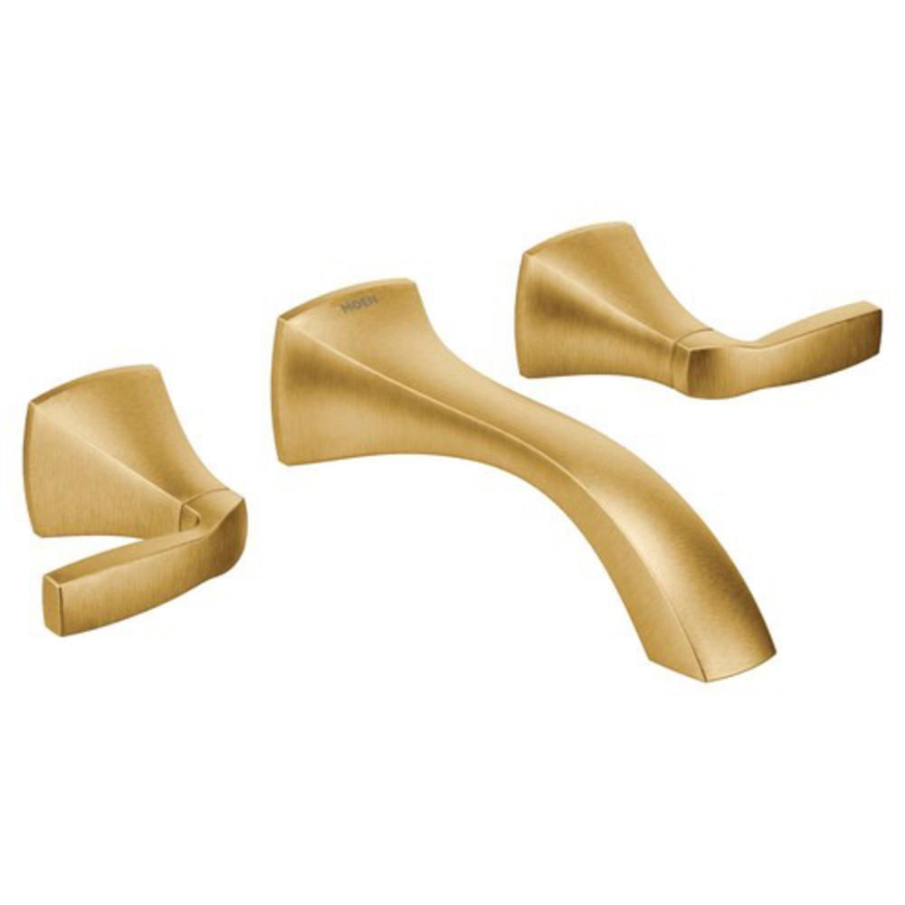 Moen T6906BG Voss Two Handle Wall Mount Bathroom Faucet in Brushed Gold